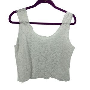 Chic By H.i.s Womens Slip Top Lingerie Sleepwear Tank Cropped White Size 8